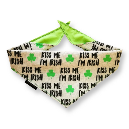 St Patrick's Day Kiss Me I'm Irish Bandana | Scarf Tie On Dog Bandana